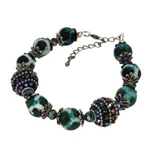 Moss agate bracelet lobster clasp